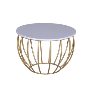 Metal Iron Round Shape Gold Base Nordic High Quality Luxury Marble Top Dining Coffee Table Home Indoor Simple Coffee Table