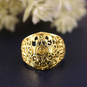 18K Solid gold plated masonic ring men's signet rings jewelry with unique logo engraving