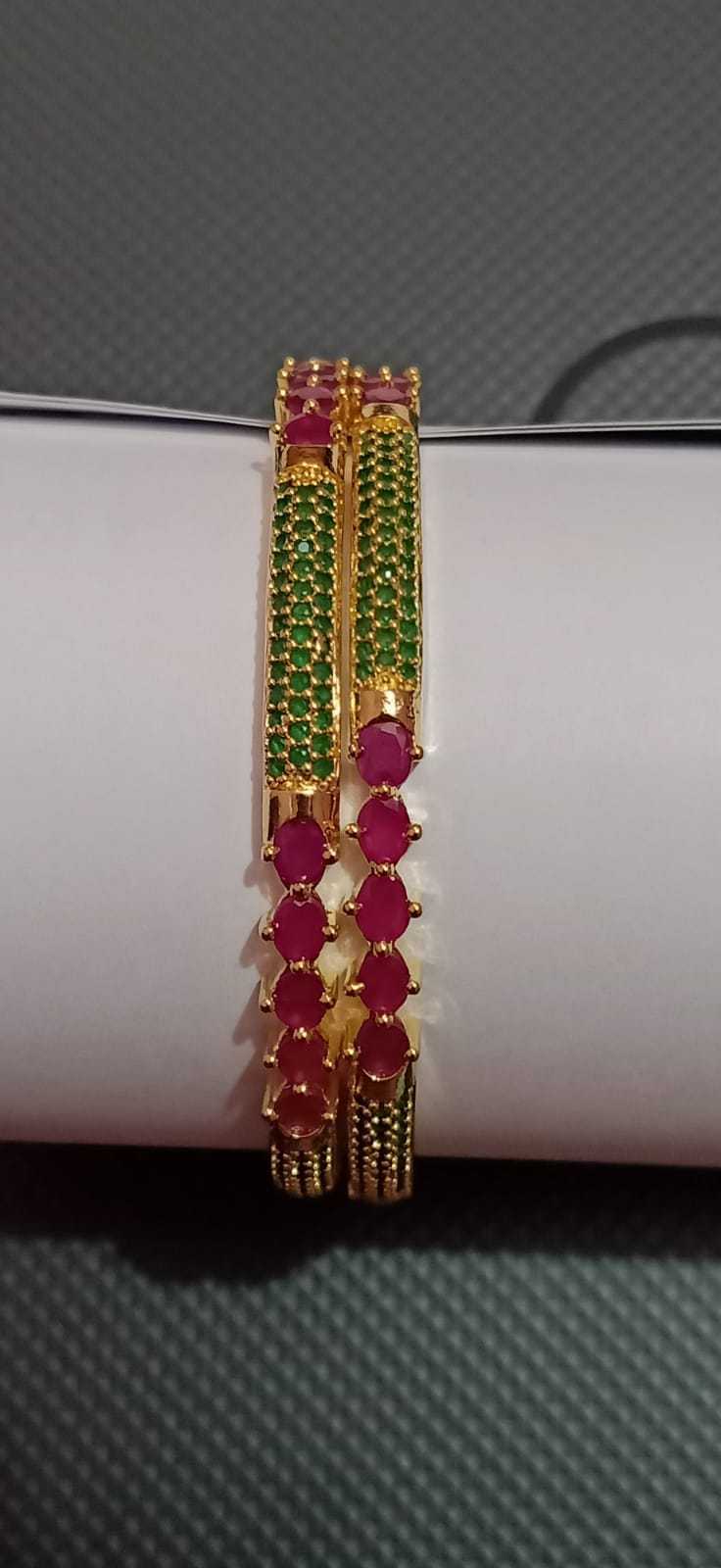 Beads Bracelet Set Gold Plated Adjustable Custom Logo and Package  Gold Plated Ethnic Crystal Kundan Bangle Bracelet