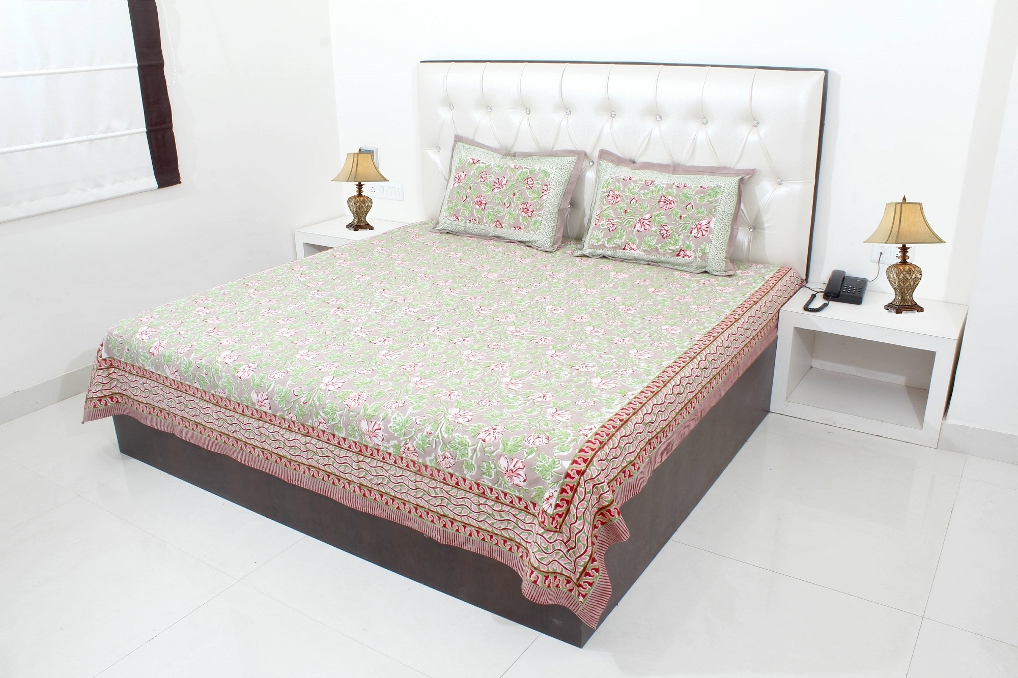 HandBlock Print Handmade Queen floral Cotton Ac Quilt Cotton Blanket Handmade Bedspread Hand Block Print dohar 100% COTTON