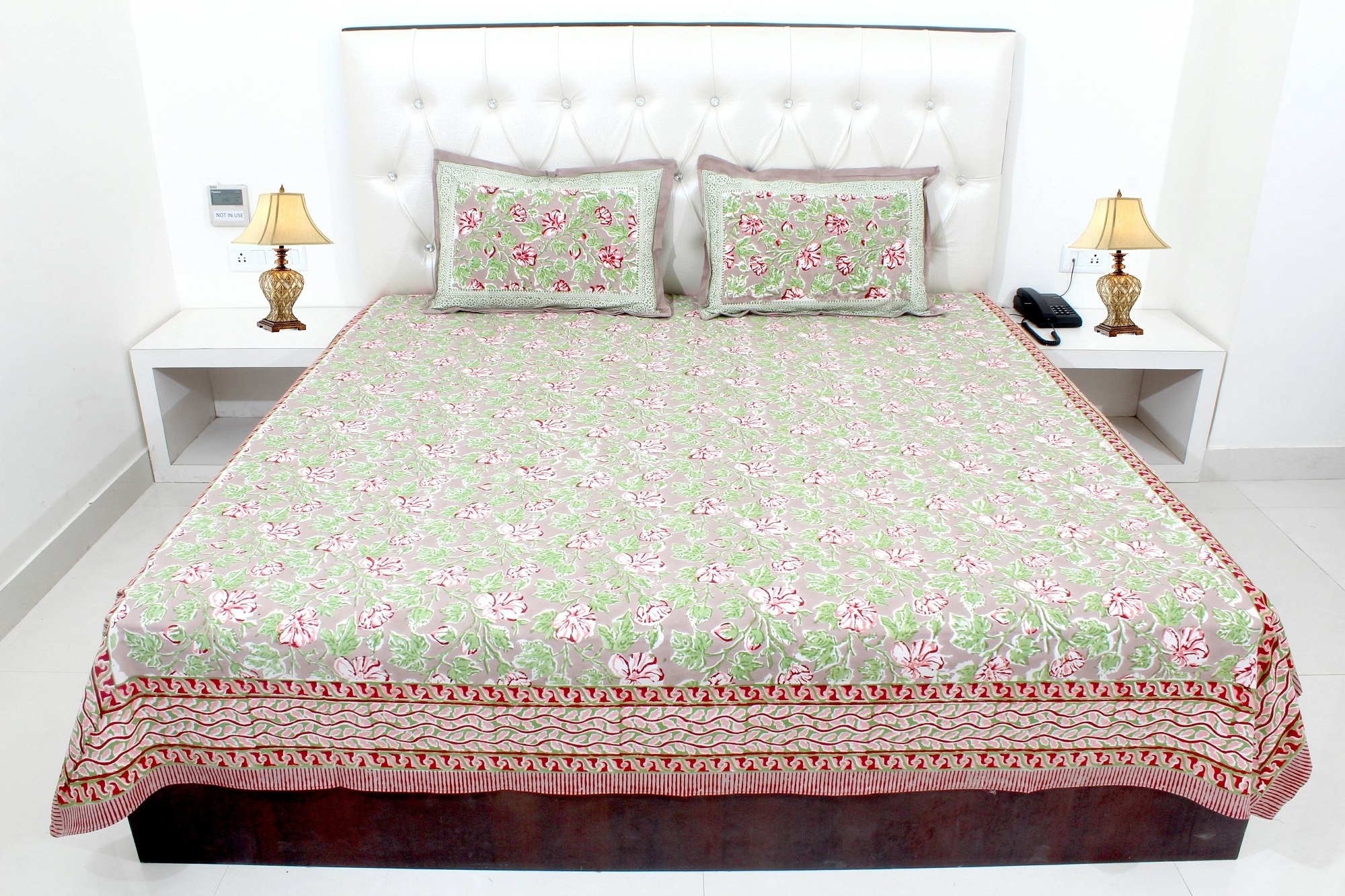 HandBlock Print Handmade Queen floral Cotton Ac Quilt Cotton Blanket Handmade Bedspread Hand Block Print dohar 100% COTTON