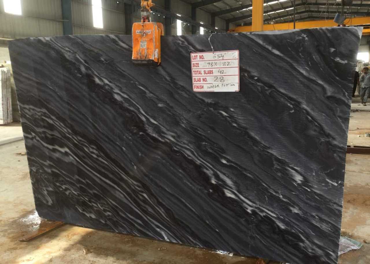 Top Quality Black Wave Granite Slab Natural Stone for Interior Wall and Floor Applications Available at Wholesale Price