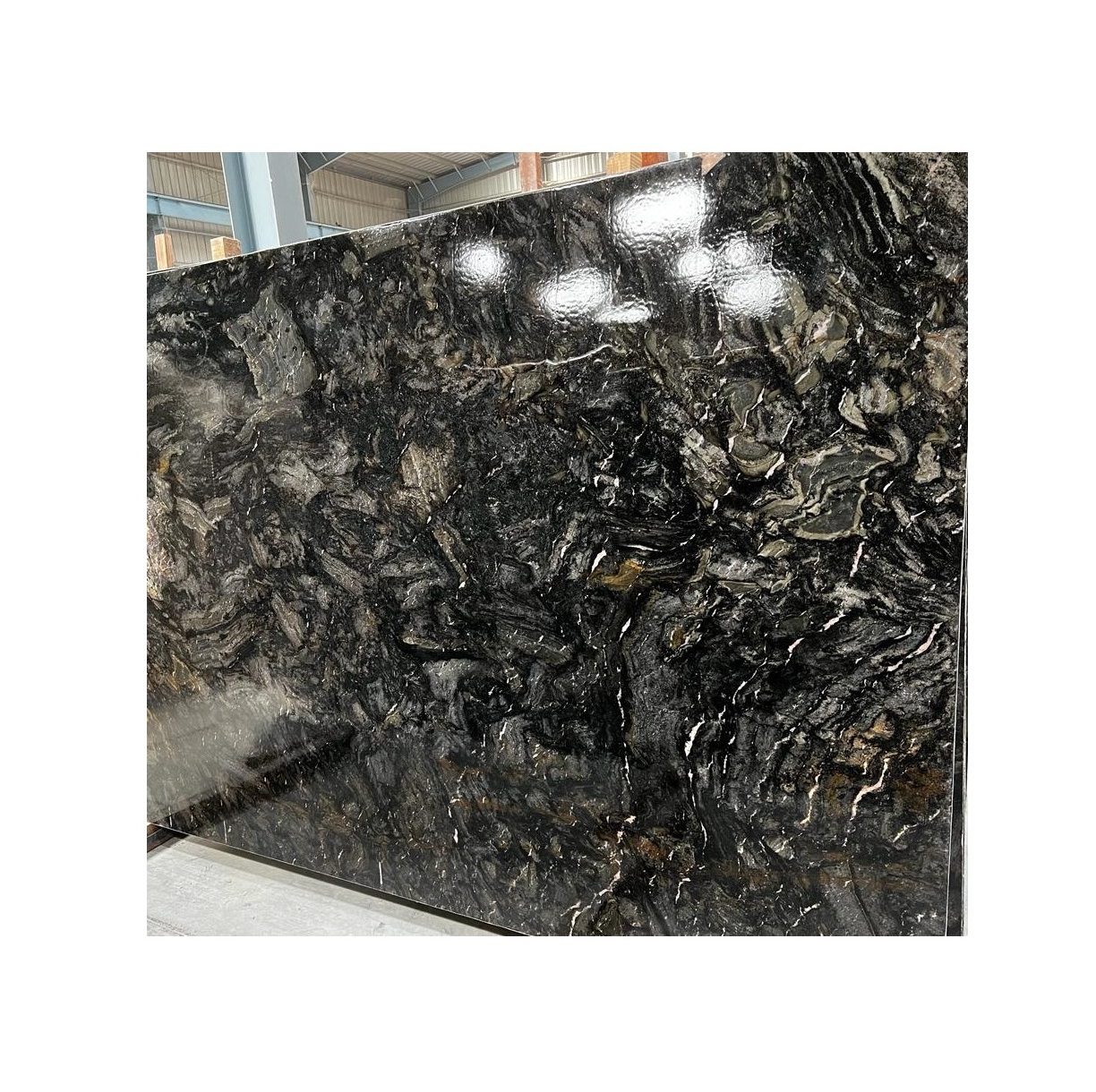 Good Quality Titanium Black Granite Slab Stone for Bathroom Vanity from Indian Supplier at Export Price