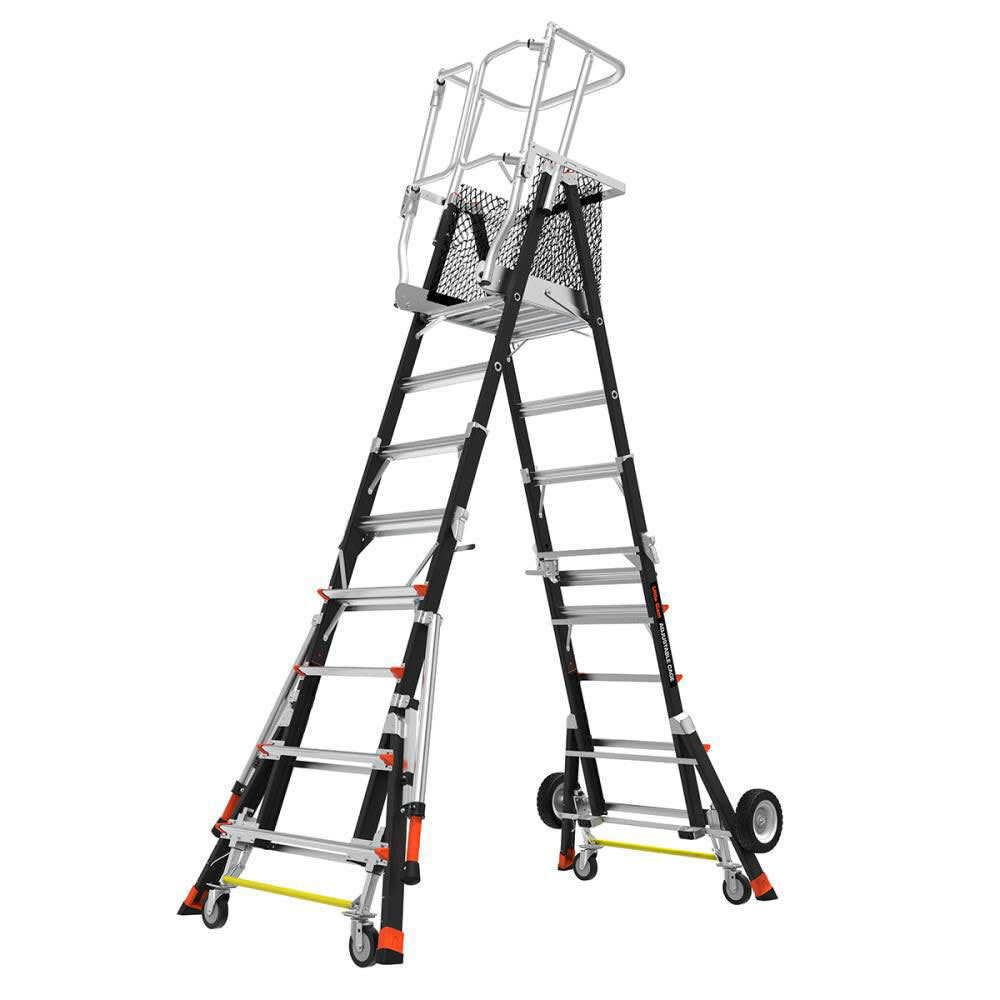 Ladder Manufacturers in India Jaipur Safety Cage Model 5 Ft. to 9 Ft. IAA FG with All Terrain Wheels Lift 375 lbs Fiberglass