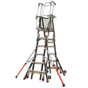 Ladder Manufacturers in India Jaipur Safety Compact Cage Model 6 Ft. to 10 Ft. IAA FG with Side Tip Outrigger and Wheel Lift