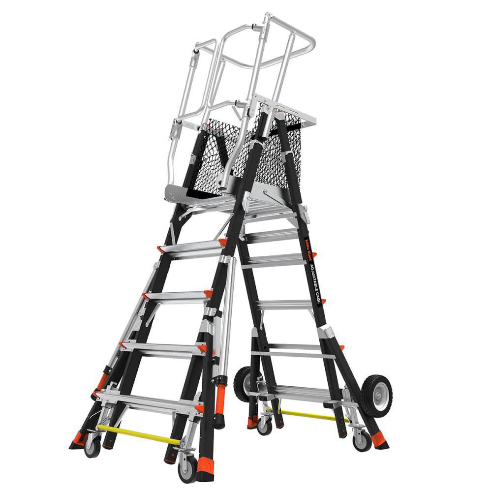 Ladder Manufacturers in India Jaipur Safety Cage Model 5 Ft. to 9 Ft. IAA FG with All Terrain Wheels Lift 375 lbs Fiberglass