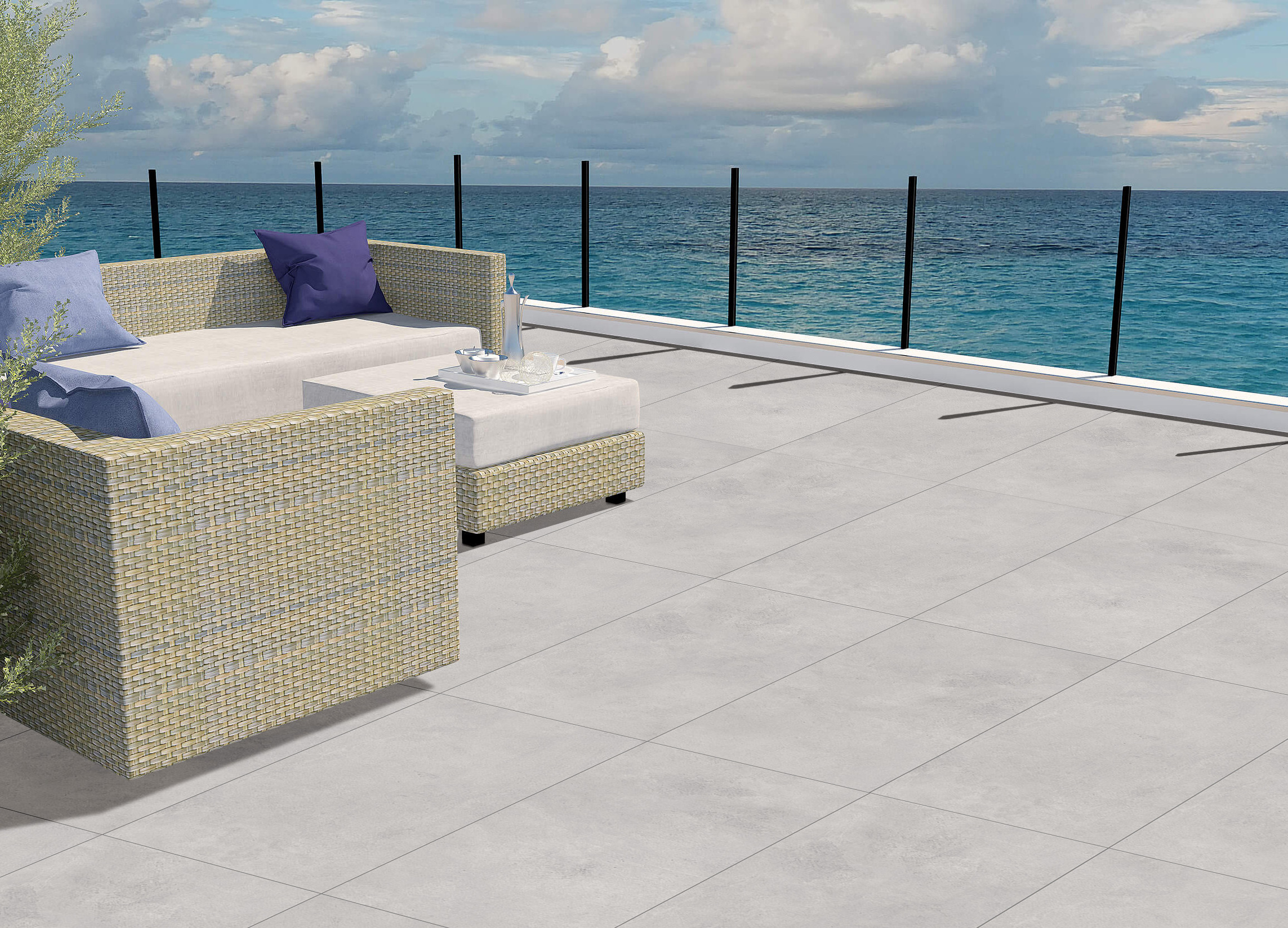 CEMENTO BIANCO Polished Porcelain Tiles 600x1200MM / 24X48 Premium A grade Tiles