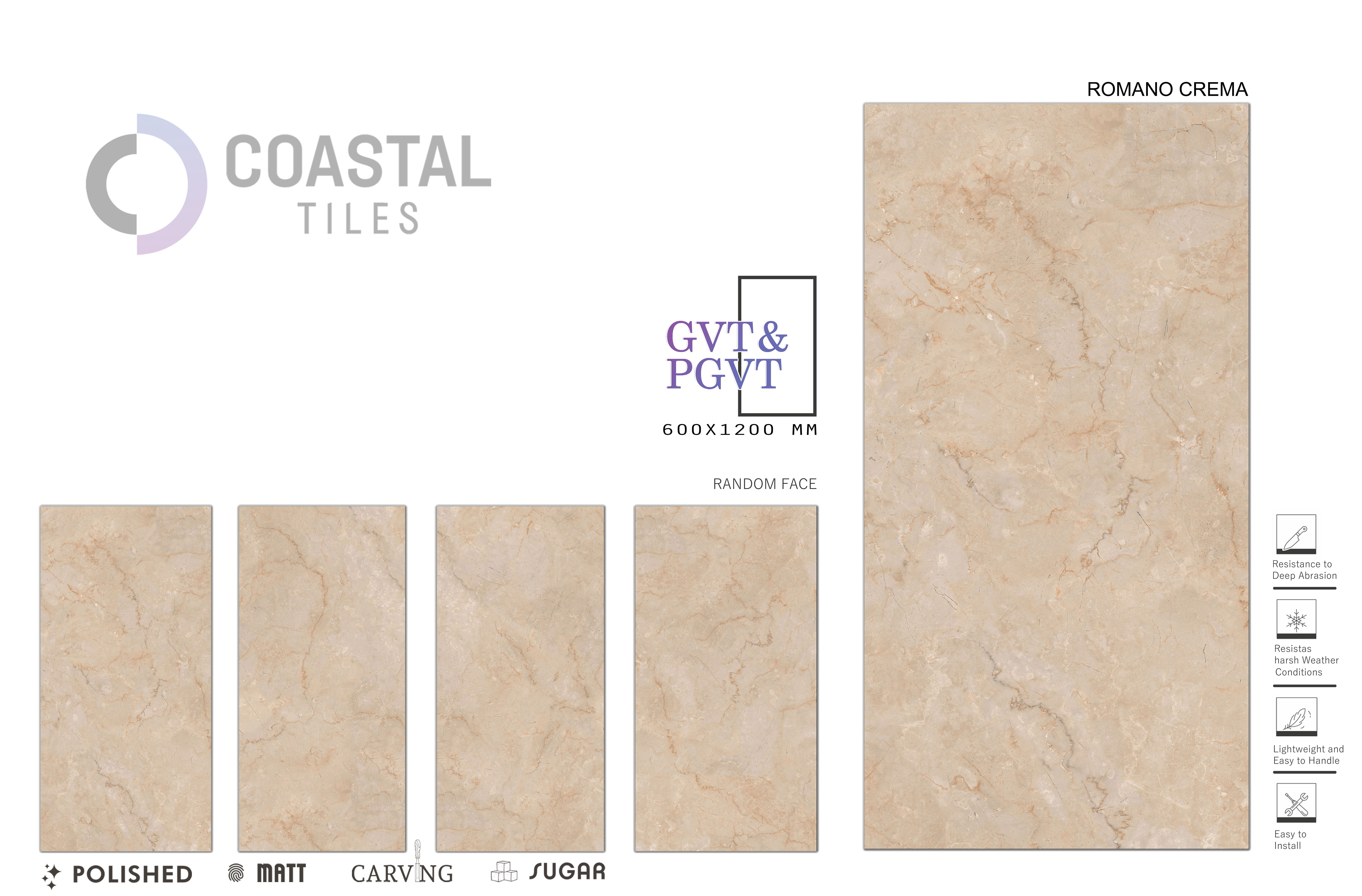 luxury 60x120 tiles romano crema porcelain polished tiles for living room