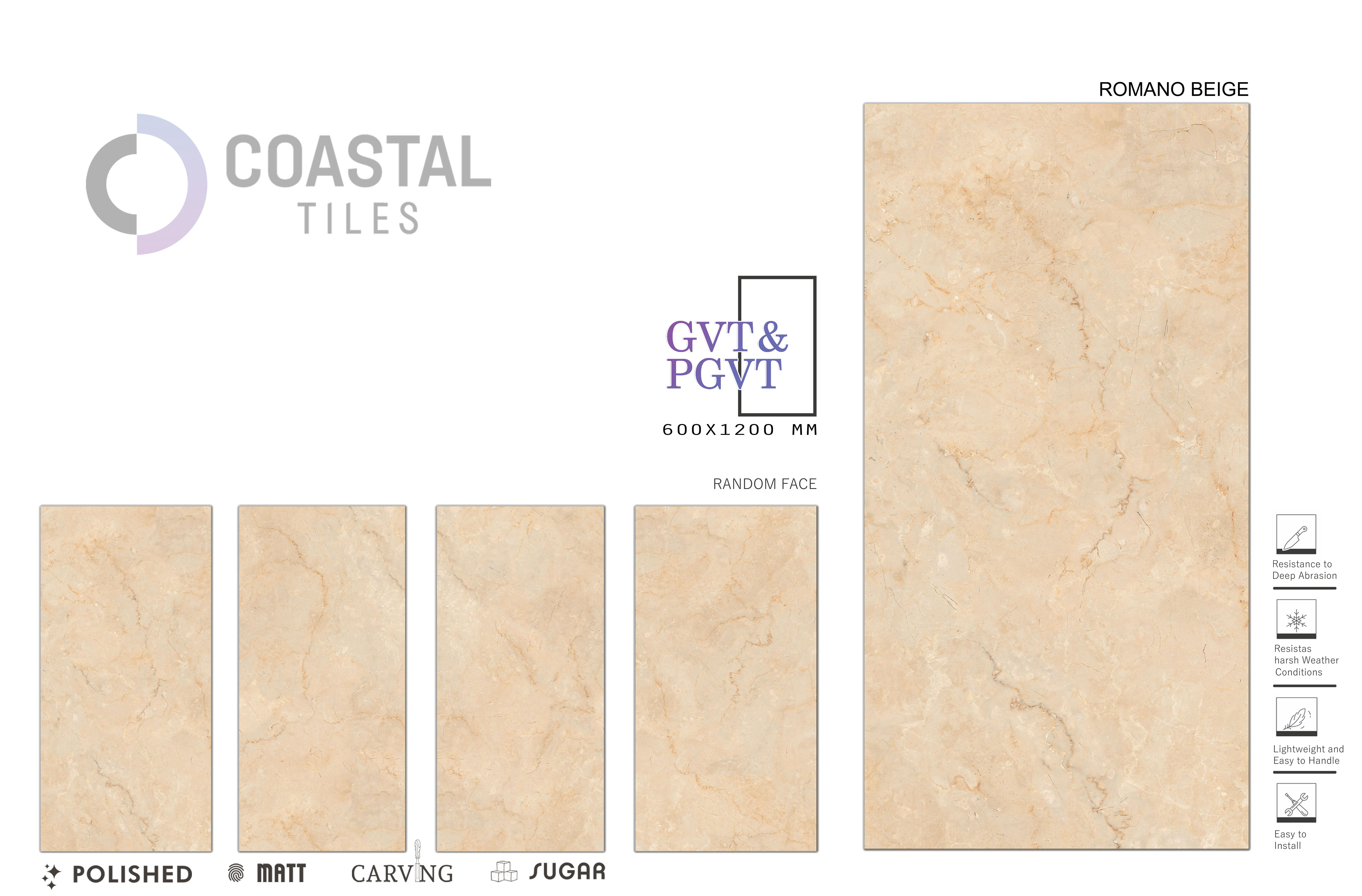 luxury 60x120 tiles romano crema porcelain polished tiles for living room