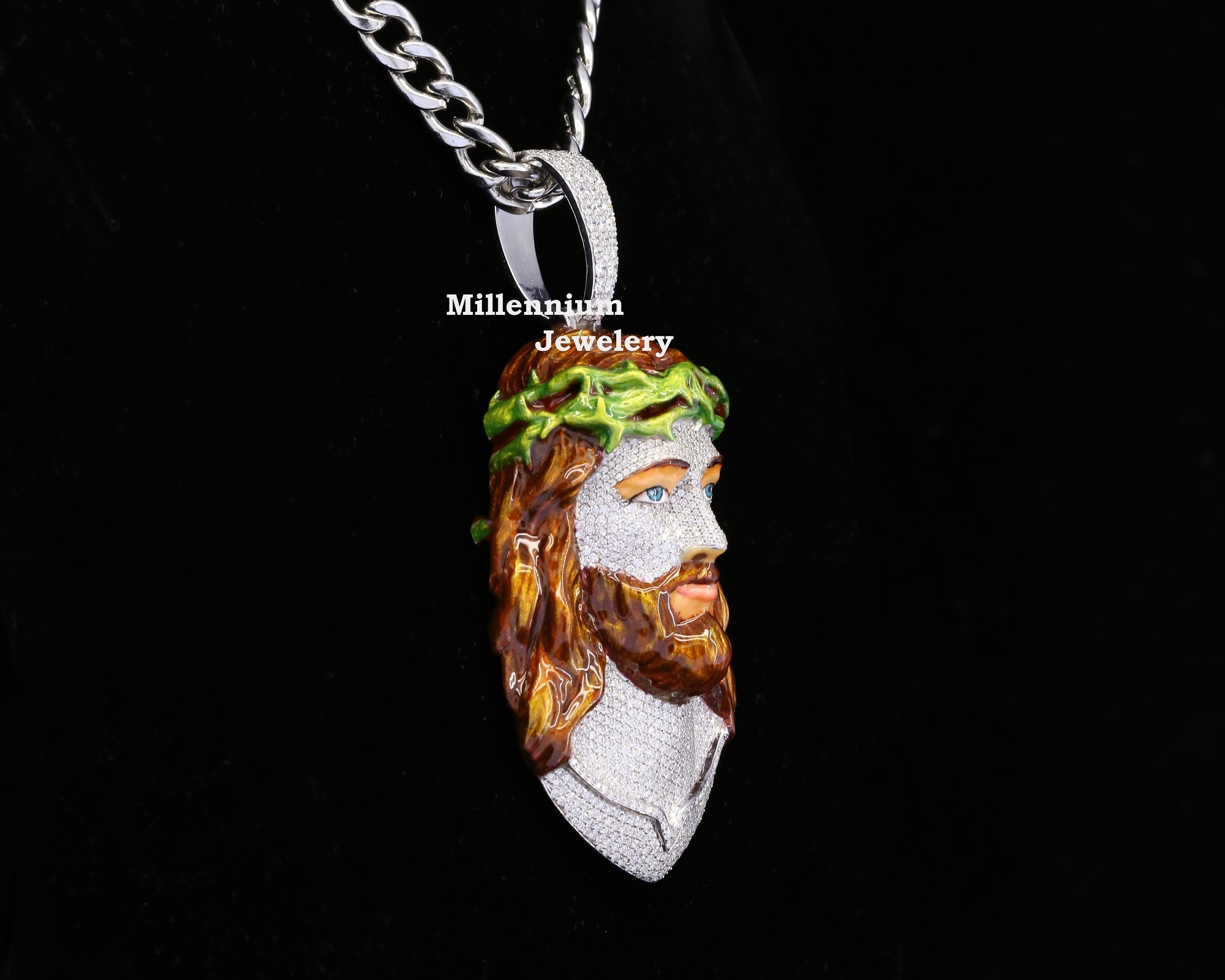 Luxuries VVS Moissanite Diamond Pendant 925 Sterling Silver 3D Enamel Custom Pendant Iced Out Hip Hop Jesus Pendant