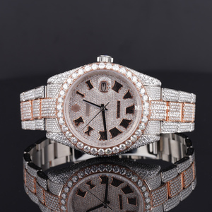 Wholesale Suppliers Moissanite Iced Out Watch with Luxury Designed & Modern Style Men`s Wearing Watch By Indian Exporters