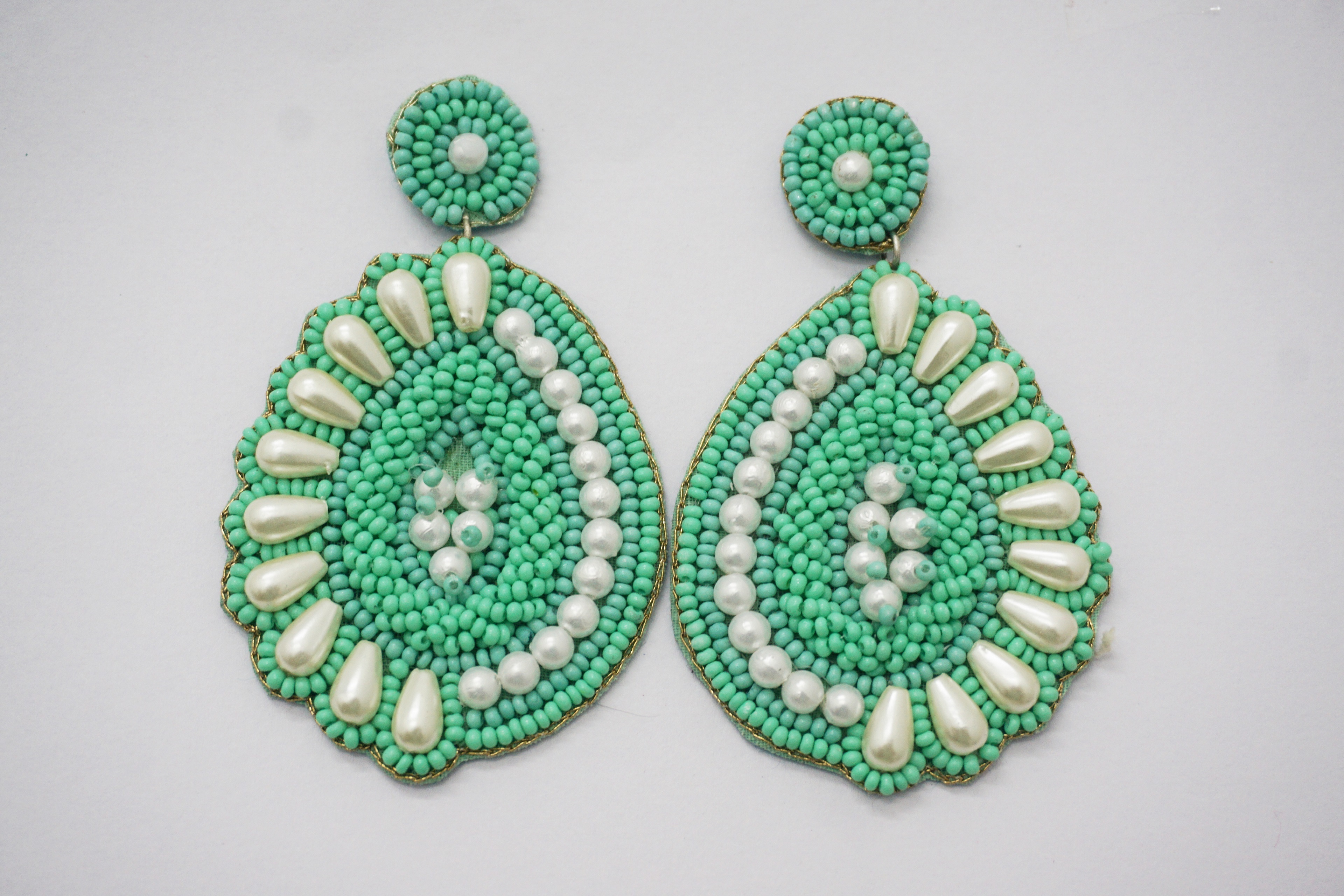 Tyntra Indian Exporter's Trending Premium Quality Embroidery Beaded Earrings Women Girls Handmade Stainless Steel Jewelry Plated