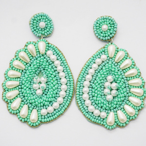 2024 TRENDING NEW LATEST DESIGN BEADED HANDMADE EARRINGS HAND EMBROIDERY EARRING FOR GIRLS AND WOMEN FROM INDIAN SUPPLIER