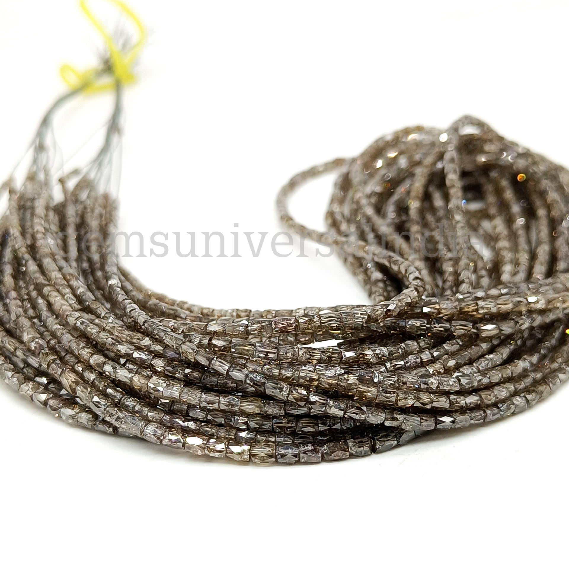 Natural Brown Diamond Faceted Pipe Shape Beads, Faceted Diamond Beads,  Fancy Diamond Bead Strands for Jewelry Making, 16