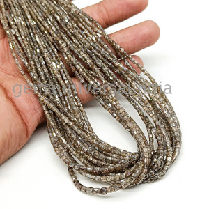 Natural Brown Diamond Faceted Pipe Shape Beads, Faceted Diamond Beads,  Fancy Diamond Bead Strands for Jewelry Making, 16"