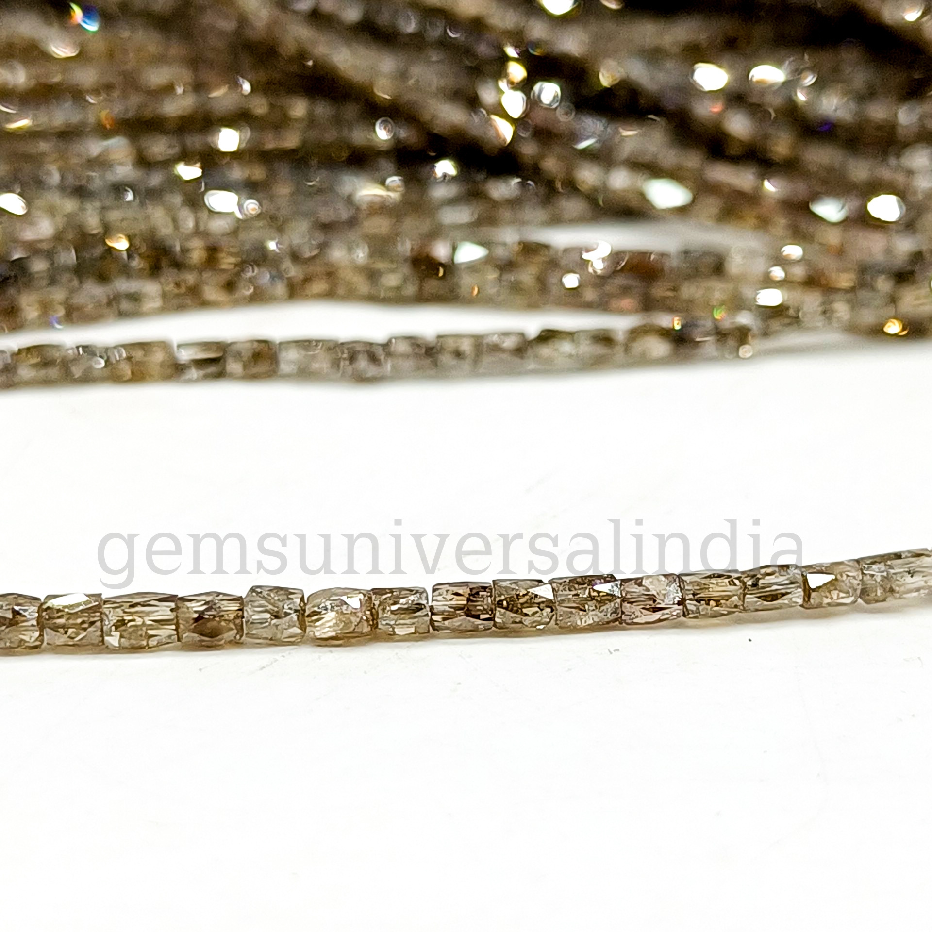 Natural Brown Diamond Faceted Pipe Shape Beads, Faceted Diamond Beads,  Fancy Diamond Bead Strands for Jewelry Making, 16