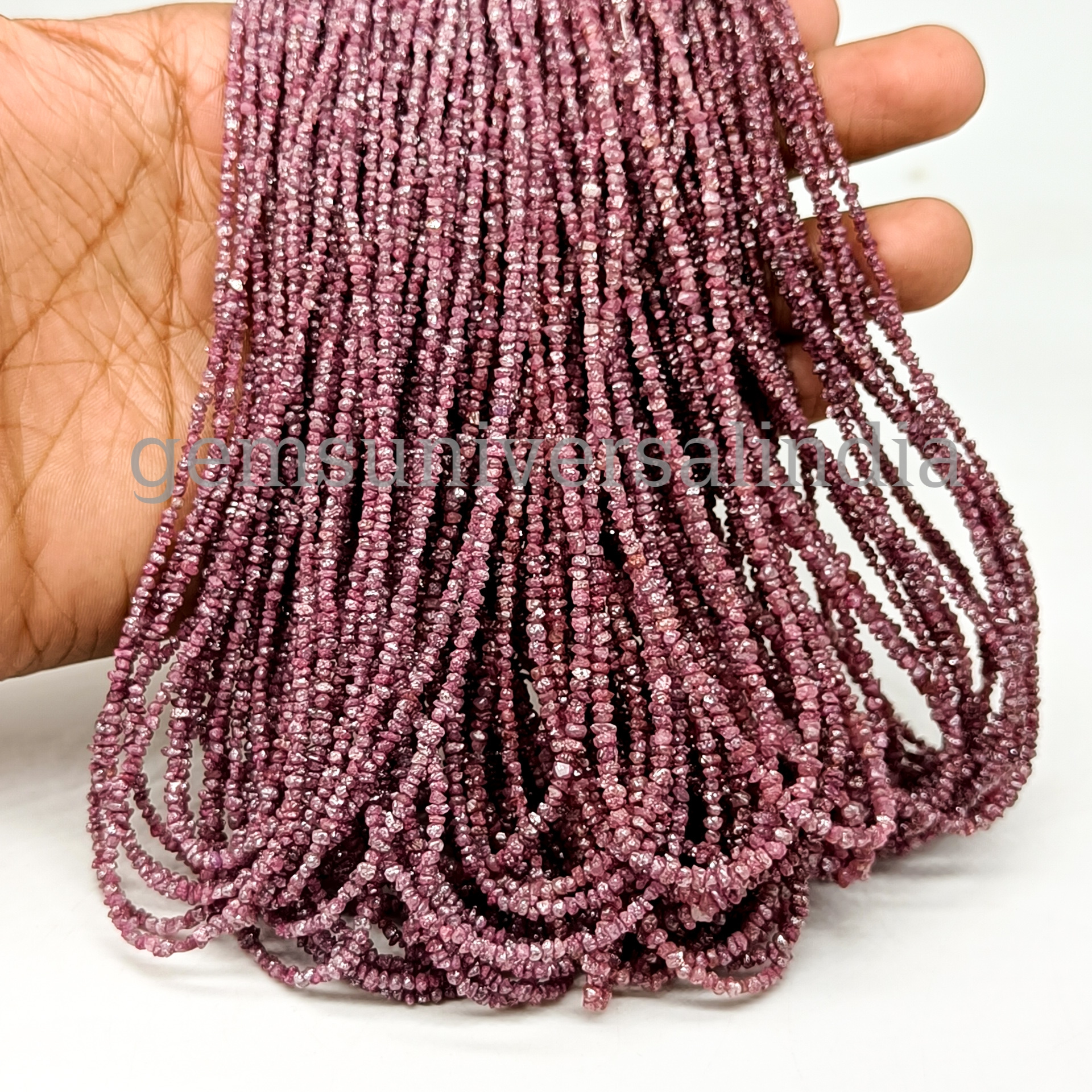 High Quality Pink Diamond Uncut Beads 2-3mm Rough Diamond Beads, Conflict Free Diamond Bead Strands, Diamonds for Jewelry Making