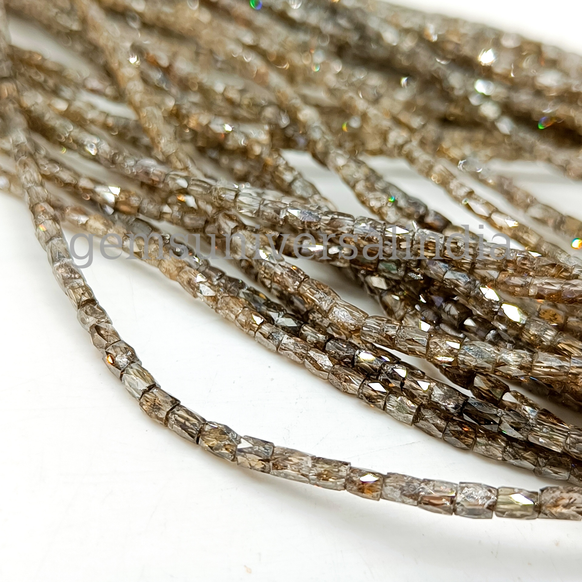 Natural Brown Diamond Faceted Pipe Shape Beads, Faceted Diamond Beads,  Fancy Diamond Bead Strands for Jewelry Making, 16