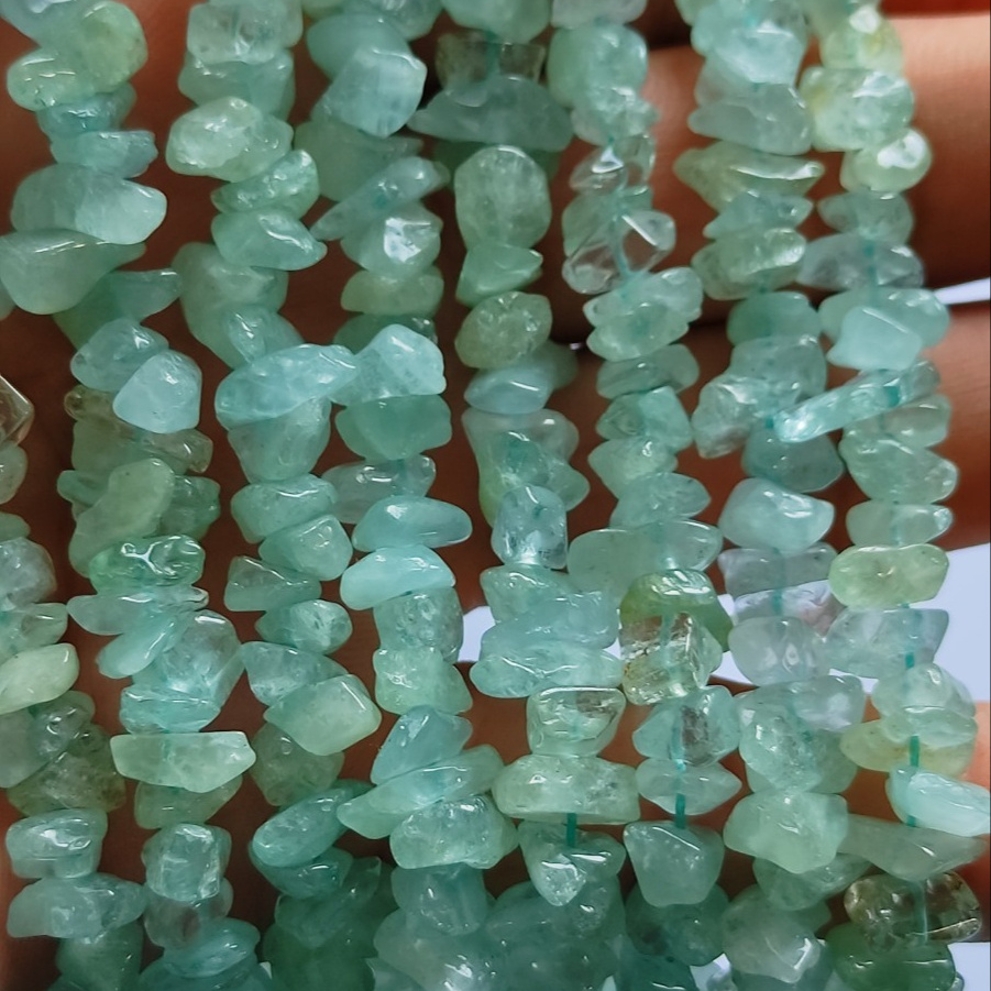 Super Blue Aquamarine Color Irregular natural Chips Stone Crystal Beads At Good Price Online Direct Supplier