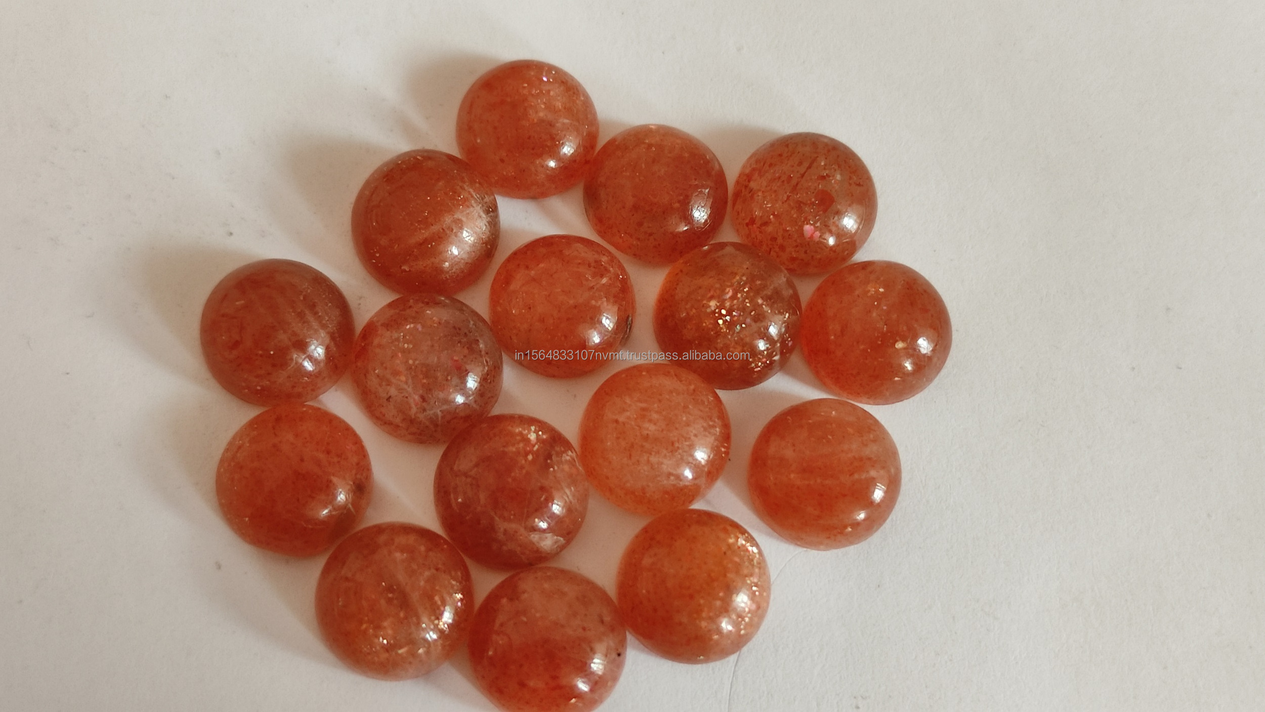 Natural Orange Sunstone Half Round Shape Cabochon Gemstones Plain Sunstone Cab Polished Stones For Jewelry Making