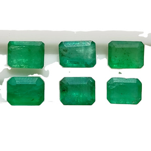 High Quality Green Zambia Emerald Octagon Cut Shape Faceted Emerald Cut 7x5mm Size Loose Stones Emerald Cut