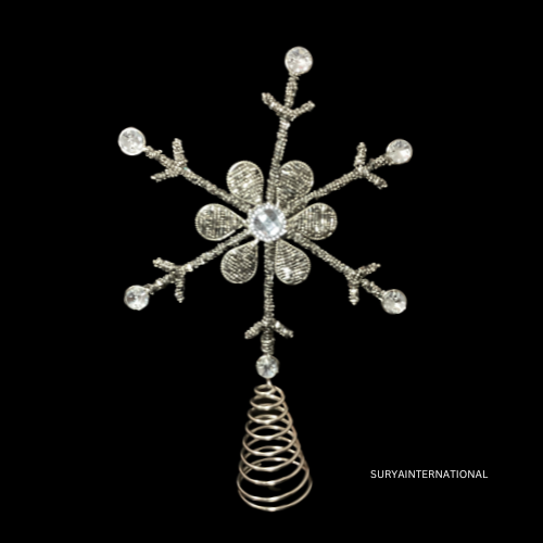 Radiant Silver Christmas Tree Topper - Glittering Star for Festive Holiday Decor - Premium Xmas Tree Ornament