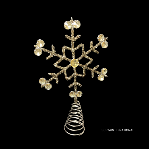 Radiant Silver Christmas Tree Topper - Glittering Star for Festive Holiday Decor - Premium Xmas Tree Ornament