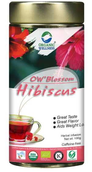 Organic Wellness BLOSSOM HIBISCUS TEA 100gm  for good health flower tea Organic Wellness