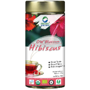 Organic Wellness BLOSSOM HIBISCUS TEA 100gm  for good health flower tea Organic Wellness