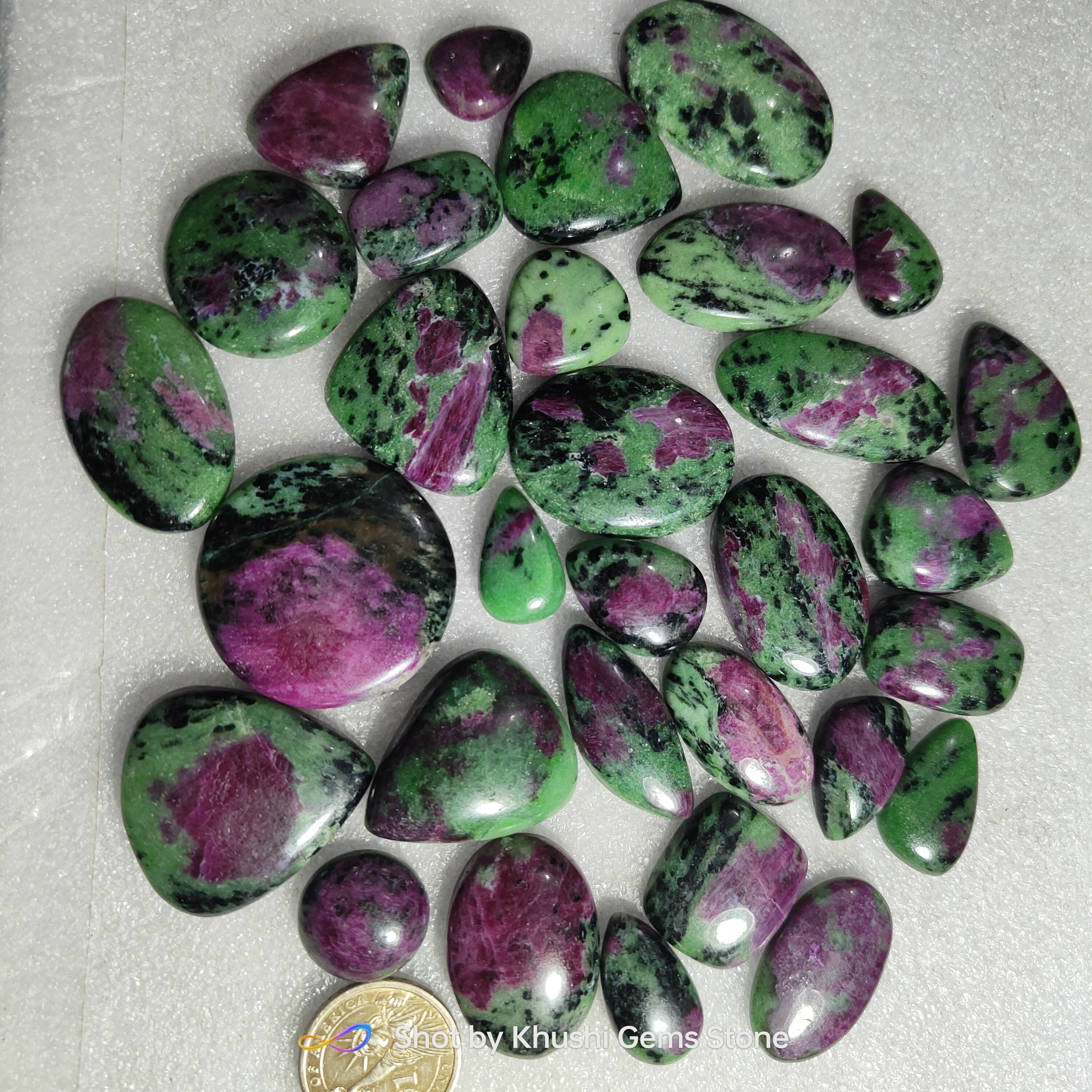 AAA+Quality Natural Ruby Zoisite  Loose Gemstone Cabochon Lot For Healing Jewelry  wholesale Gemstone