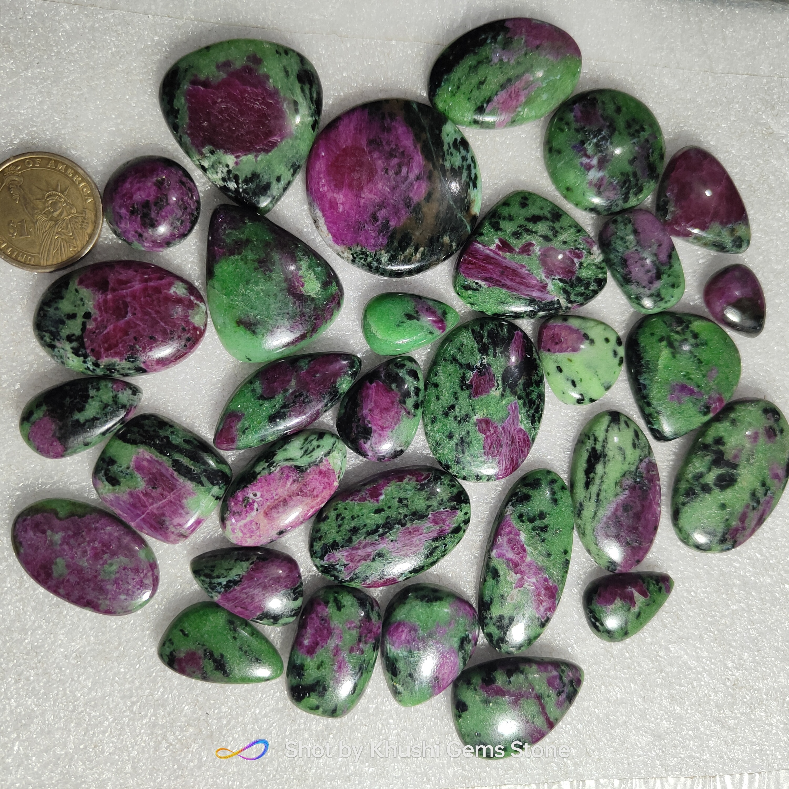 AAA+Quality Natural Ruby Zoisite  Loose Gemstone Cabochon Lot For Healing Jewelry  wholesale Gemstone