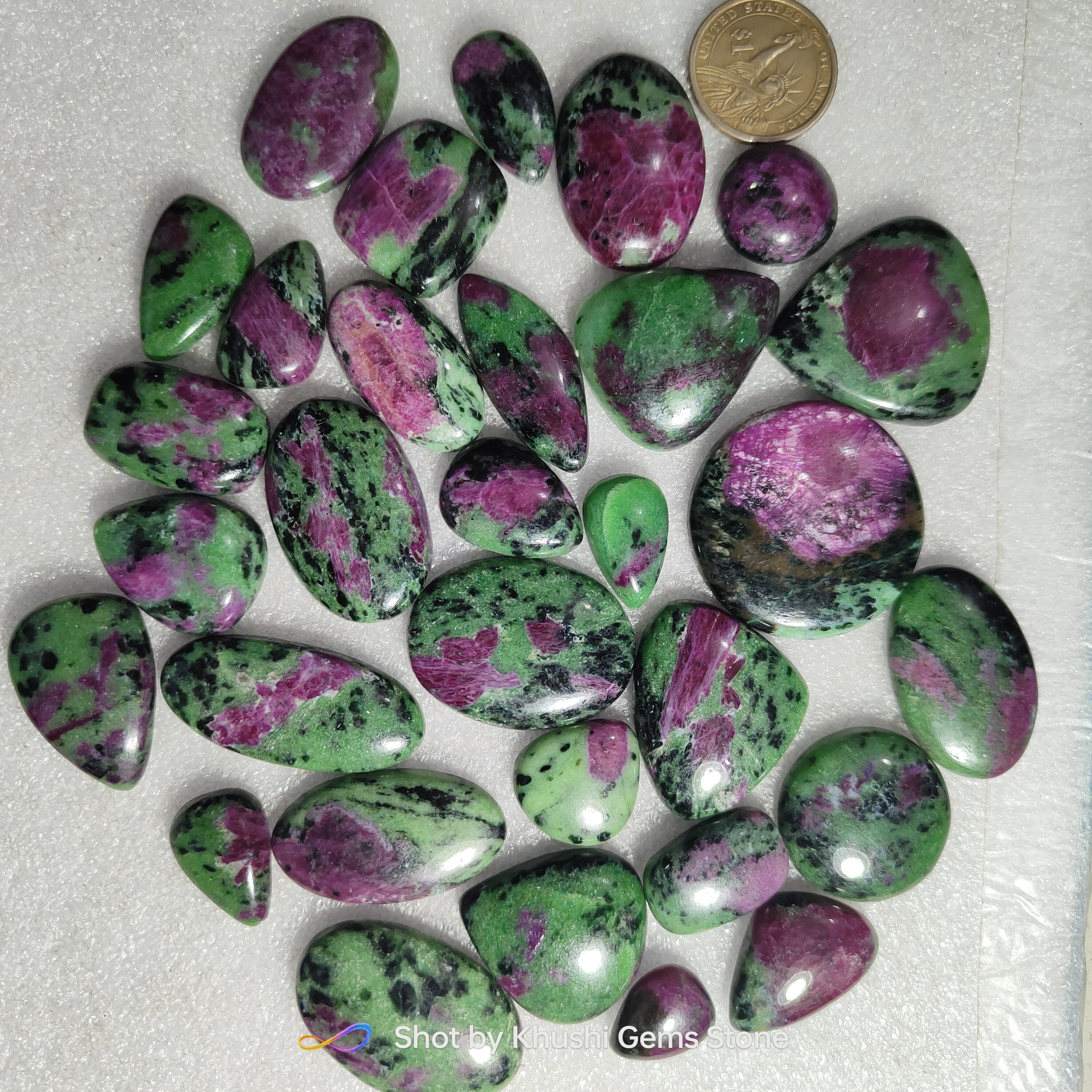 AAA+Quality Natural Ruby Zoisite  Loose Gemstone Cabochon Lot For Healing Jewelry  wholesale Gemstone