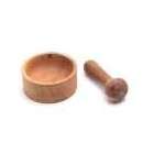 Natural Acacia Wood Mortar and Pestle for Garlic Herb Grinder Handcrafted Crusher Bowl Acacia Mortar & Pestle Bowl