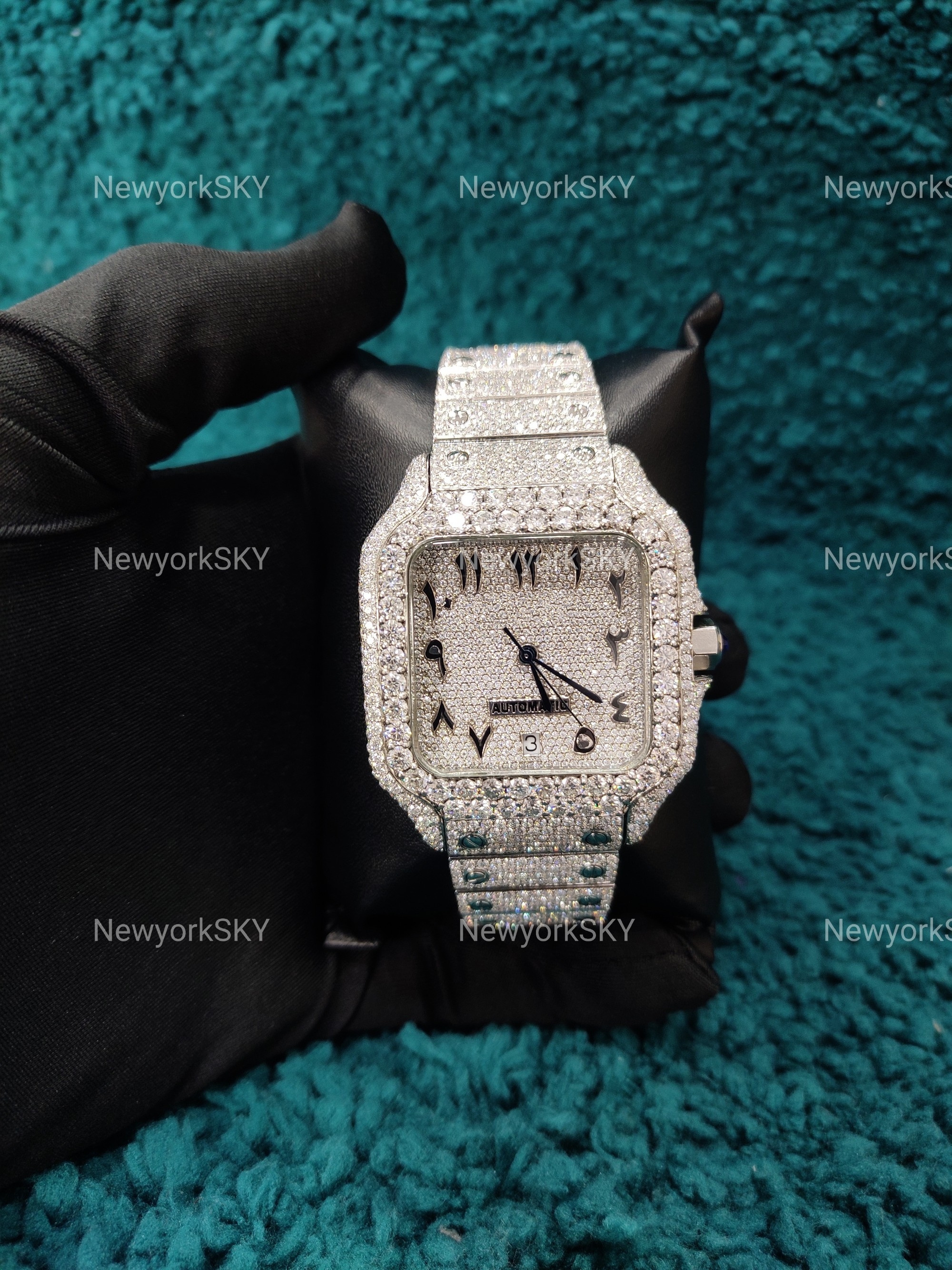 Luxury VVS Moissanite Diamond Iced Out Handmade Studded High Quality Buss Down Automatic Movement Stainless Steel Material watch