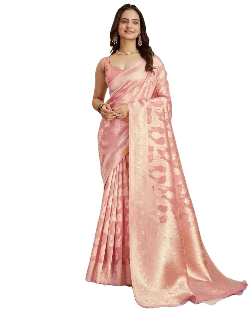 Designer Saree on premium soft Cotton Silk fabric Jacquard work with zari thread from Indian Exporter