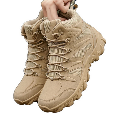 Men Tactical Boots  Mens Desert Waterproof Work Safety Shoes 2024 Climbing Hiking Shoes Ankle Men Outdoor Boots wholesale