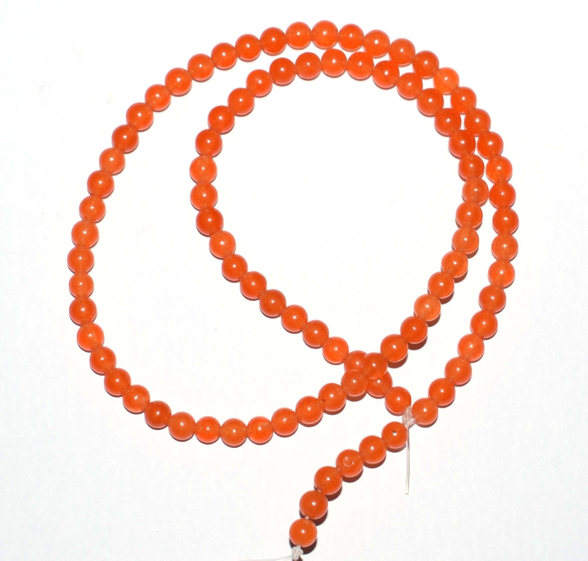 Attractive Orange Jade Gemstone Natural 6 mm round beads Long 13 inch loose strand for Jewelry Styling and Women Jewelry Charms