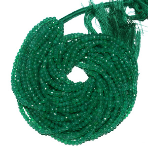 Top Fashion Design Green Onyx Natural Gemstone Beautiful 3 mm round Smooth beads with Long 13 inch loose strands for Jewelry Set