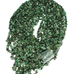 Higher Trending Natural Green Emerald gemstone Beautiful 4-8mm Uncut beads Adorable Long 32inch loose strands for jewelry making