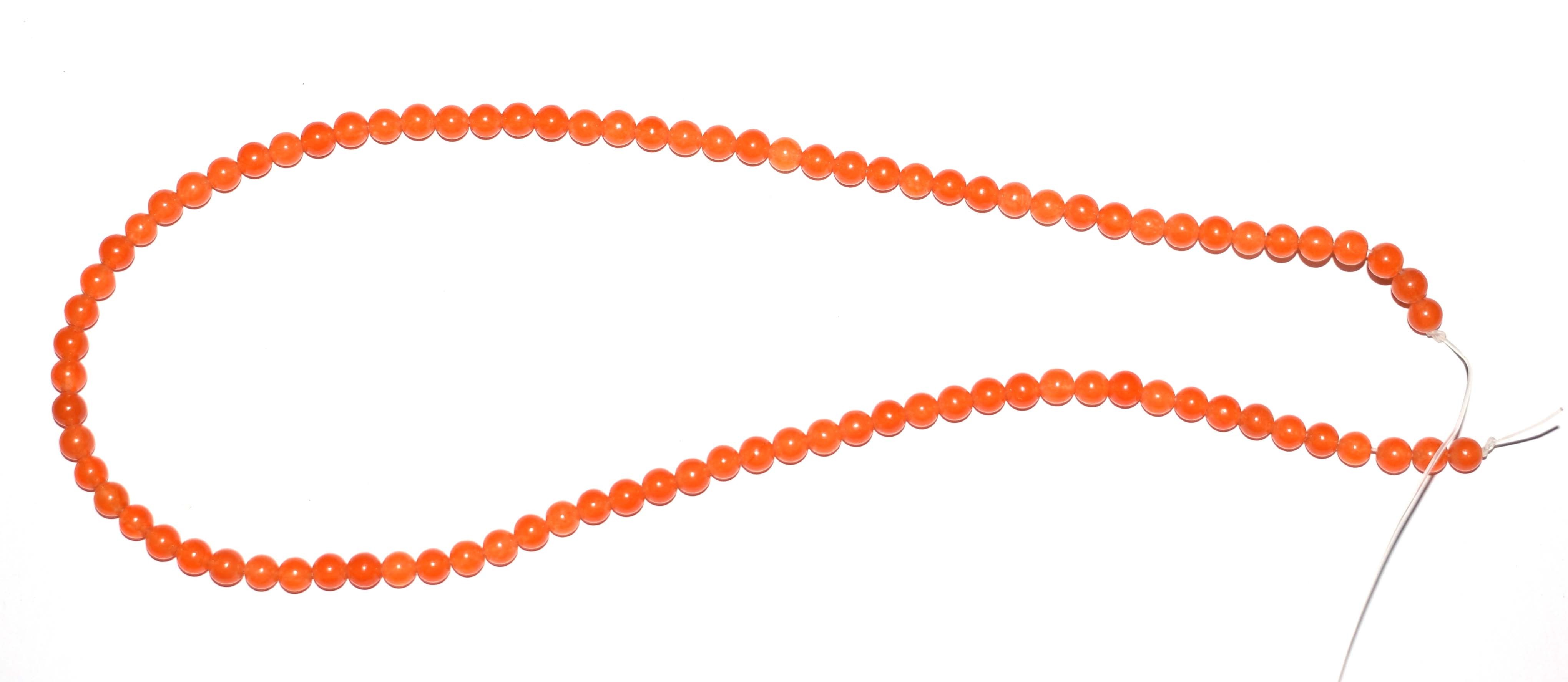 Attractive Orange Jade Gemstone Natural 6 mm round beads Long 13 inch loose strand for Jewelry Styling and Women Jewelry Charms