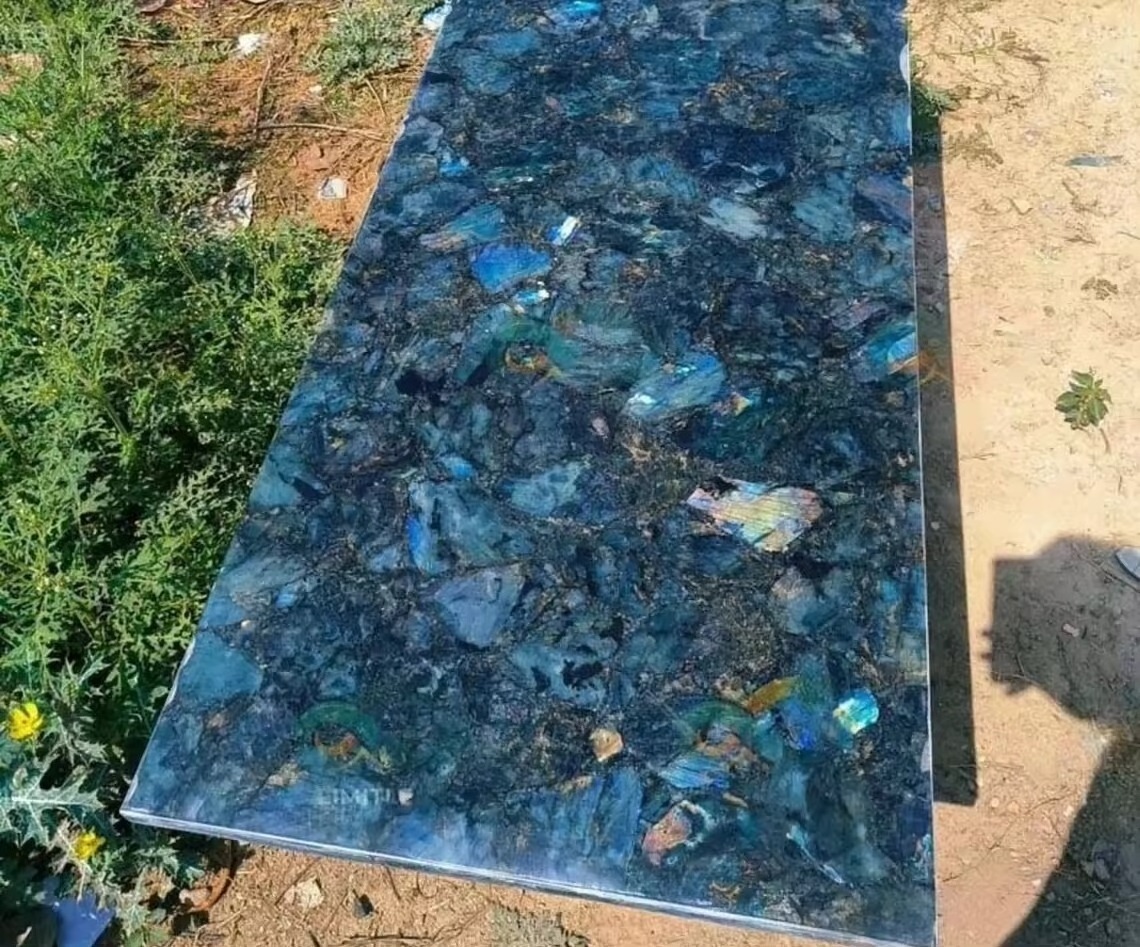 High on Demand Kitchen Counter Labradorite Table Top Slab with Custom Packaging Available at Wholesale Price from India