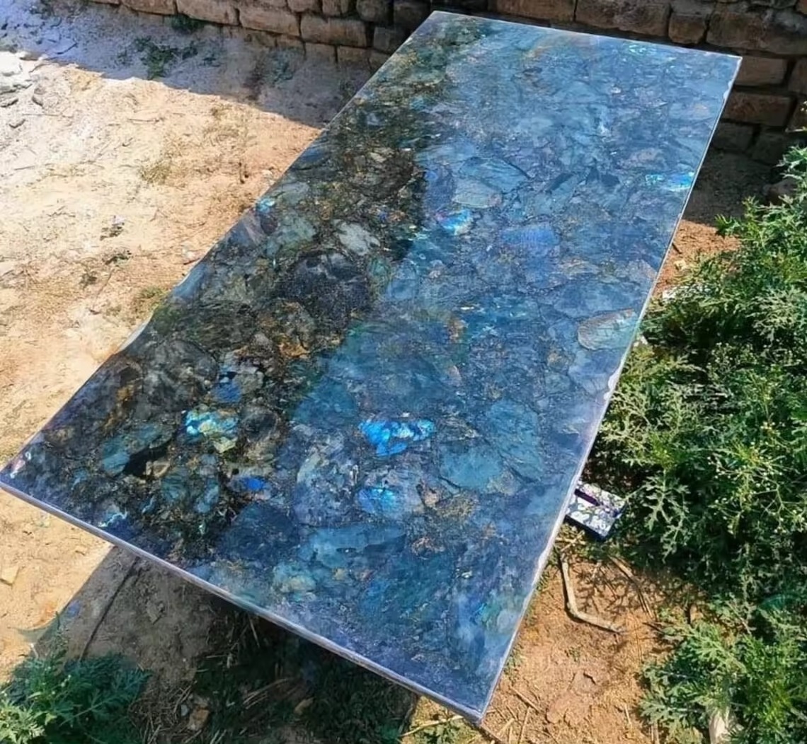 High on Demand Kitchen Counter Labradorite Table Top Slab with Custom Packaging Available at Wholesale Price from India