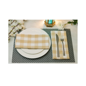 Buy Gingham Check Napkins with Machine Washed Feature 18X18 Inch Size Napkin For Sale By Indian Exporters