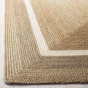 White Line Area Rug Natural Jute Handmade Checkered Eco Friendly Custom Size Prayer Mat Organic Jute Floor Rug And Carpet