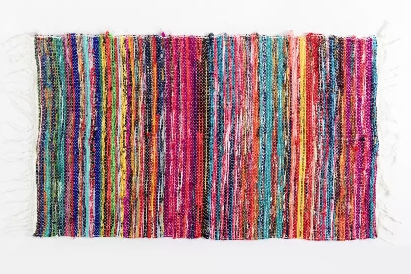 Large Chindi Area Rug Bohemian Indian Cotton Carpet Floor Rag Colorful Cotton Living Room Bathroom Throw Rag