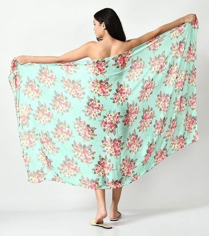 factory customization summer floral printed hawaiian beach sarong women custom logo cover up beachwear