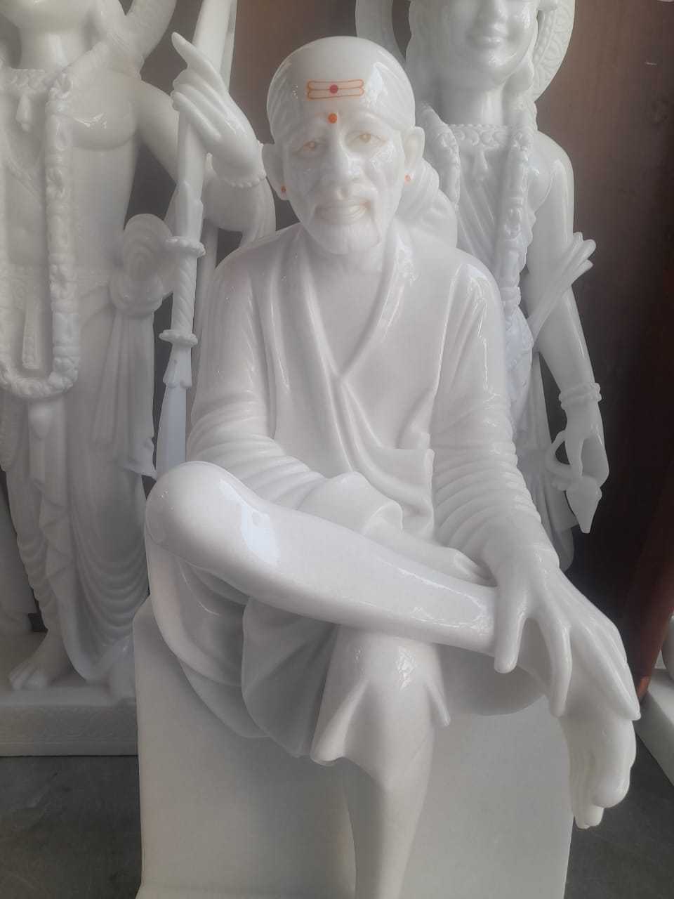 Best Quality Marble Indian Makrana White Marble Shirdi Sai Baba Ji Statue Manufacture Best HandMade Design Sai Nath Murti