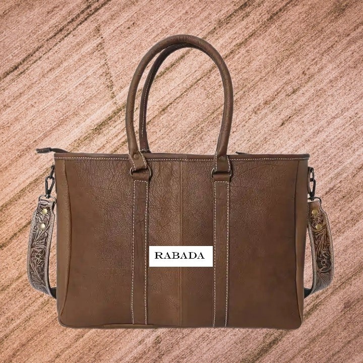 Conmarx Tooled Hairon Tote Bag Latest Western Weekender Hand Bags for Women Cowhide Bag With Recycled Canvas Leather Handles