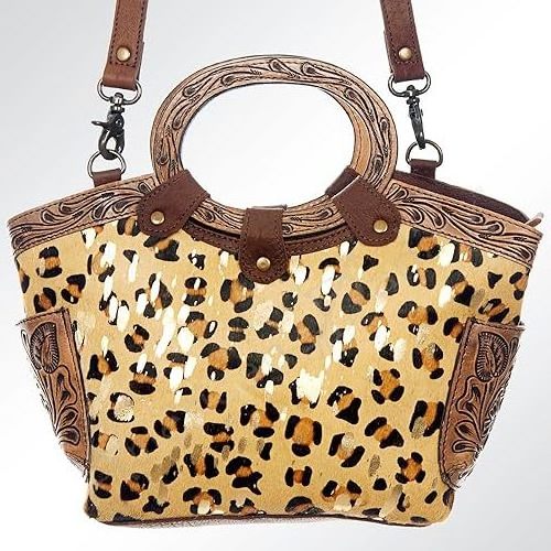 Animal Print Design Cow Leather Tote Bags Western Stylish High Quality Handmade Tooled Carving Purses For Women Hot Selling