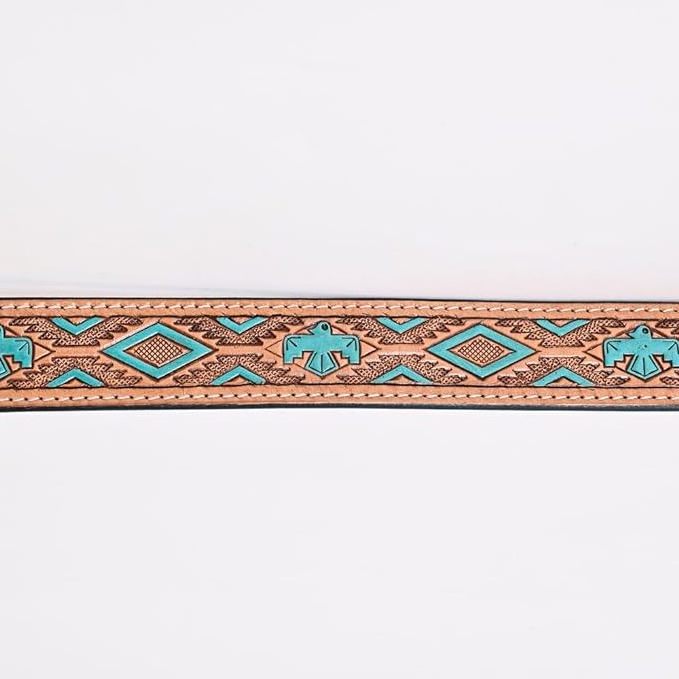 New Handmade Stylish Turquoise Hand Tooled Leather Western Belts Personalized Genuine Leather Designer Unisex Waist Belts